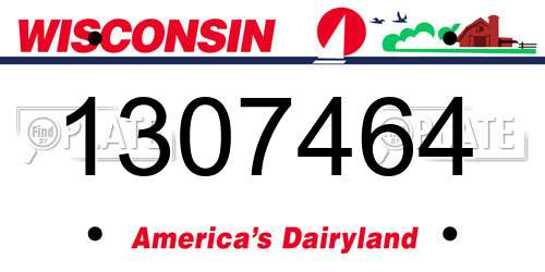 1307464 Wisconsin License Plate