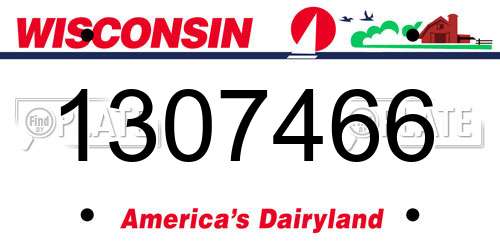1307466 Wisconsin License Plate