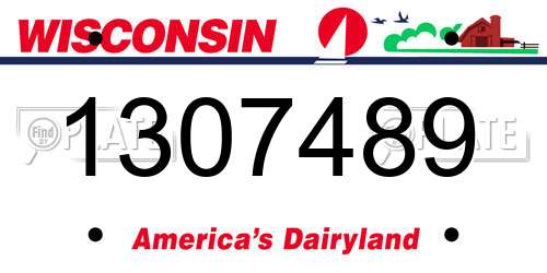 1307489 Wisconsin License Plate