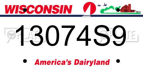 13074S9 Wisconsin License Plate
