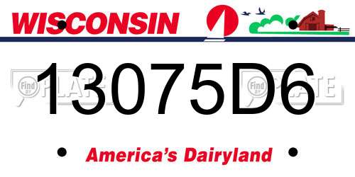 13075D6 Wisconsin License Plate