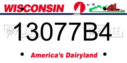 13077B4 Wisconsin License Plate