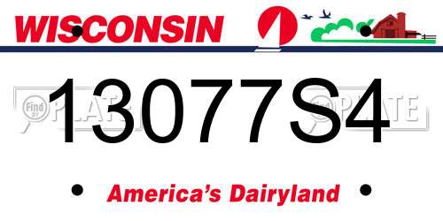 13077S4 Wisconsin License Plate