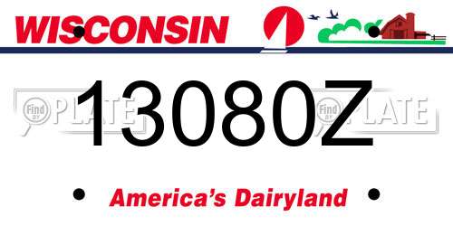 13080Z Wisconsin License Plate