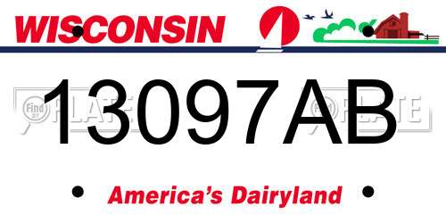 13097AB Wisconsin License Plate