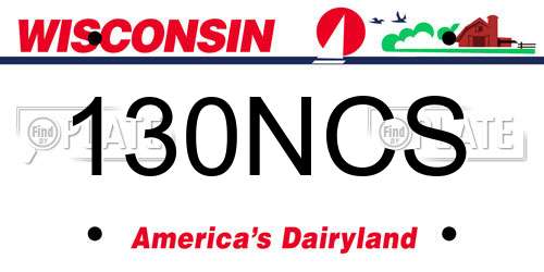 130NCS Wisconsin License Plate