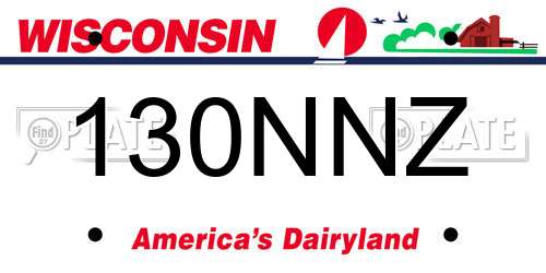 130NNZ Wisconsin License Plate