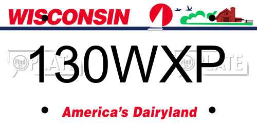130WXP Wisconsin License Plate