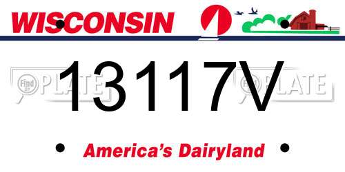 13117V Wisconsin License Plate