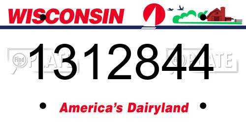 1312844 Wisconsin License Plate
