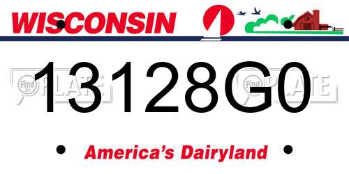 13128G0 Wisconsin License Plate