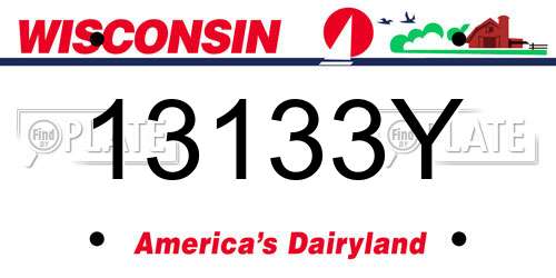 13133Y Wisconsin License Plate