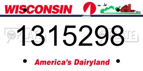 1315298 Wisconsin License Plate