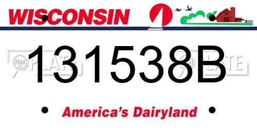 131538B Wisconsin License Plate