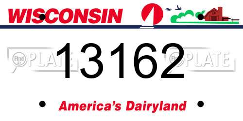 13162 Wisconsin License Plate