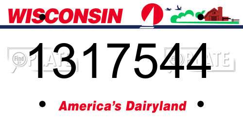 1317544 Wisconsin License Plate