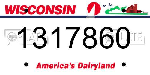 1317860 Wisconsin License Plate