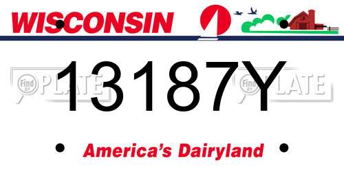 13187Y Wisconsin License Plate