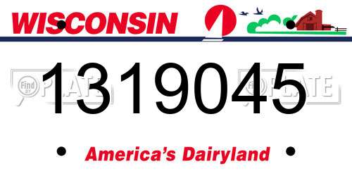 1319045 Wisconsin License Plate