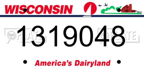 1319048 Wisconsin License Plate