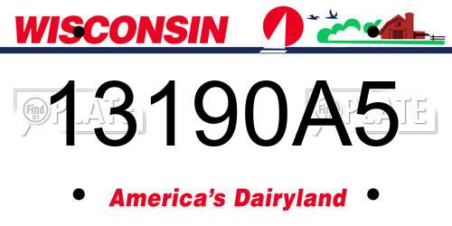 13190A5 Wisconsin License Plate