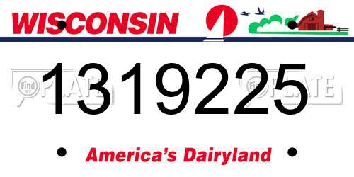 1319225 Wisconsin License Plate