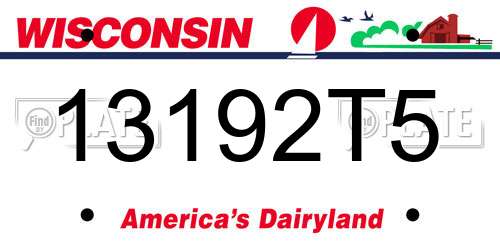 13192T5 Wisconsin License Plate