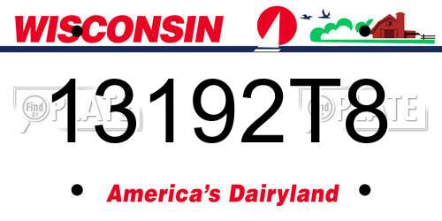 13192T8 Wisconsin License Plate