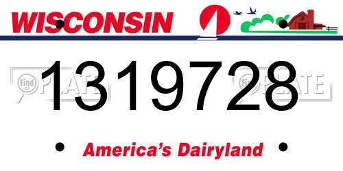 1319728 Wisconsin License Plate