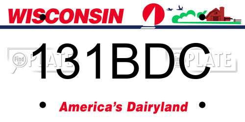 131BDC Wisconsin License Plate