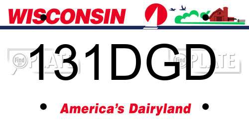 131DGD Wisconsin License Plate