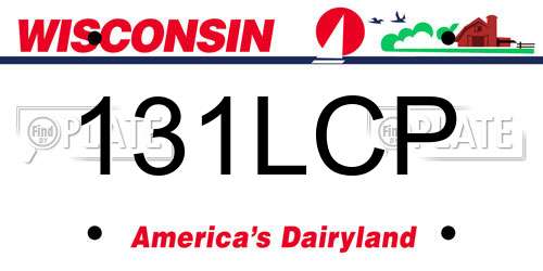 131LCP Wisconsin License Plate