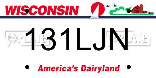 131LJN Wisconsin License Plate