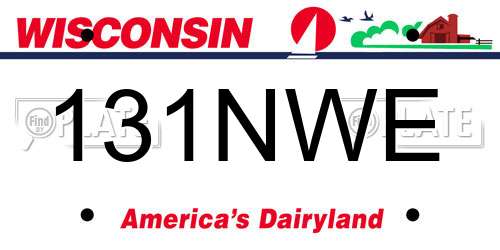 131NWE Wisconsin License Plate