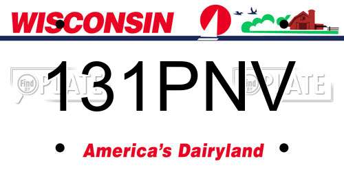 131PNV Wisconsin License Plate