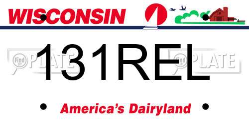 131REL Wisconsin License Plate