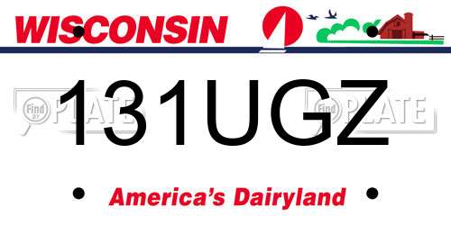 131UGZ Wisconsin License Plate