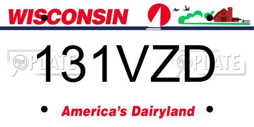 131VZD Wisconsin License Plate