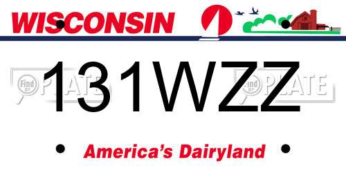 131WZZ Wisconsin License Plate