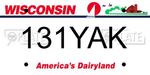 131YAK Wisconsin License Plate