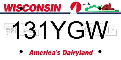 131YGW Wisconsin License Plate