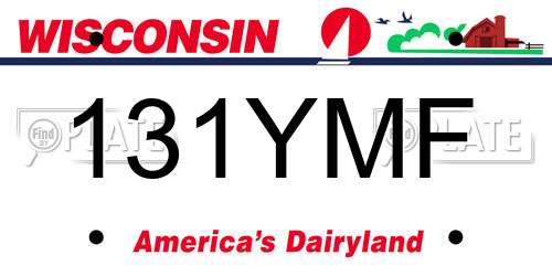 131YMF Wisconsin License Plate