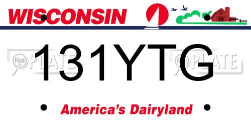 131YTG Wisconsin License Plate