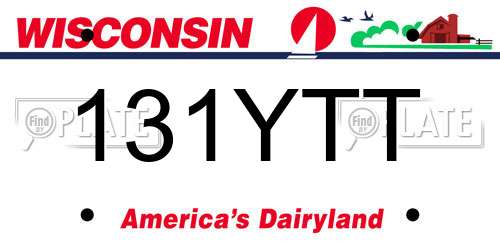 131YTT Wisconsin License Plate