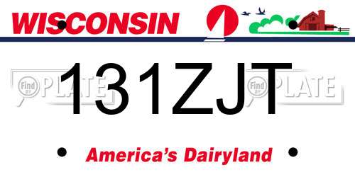 131ZJT Wisconsin License Plate