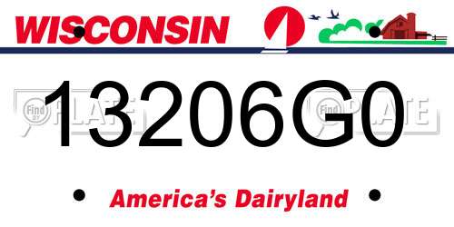 13206G0 Wisconsin License Plate