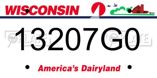 13207G0 Wisconsin License Plate