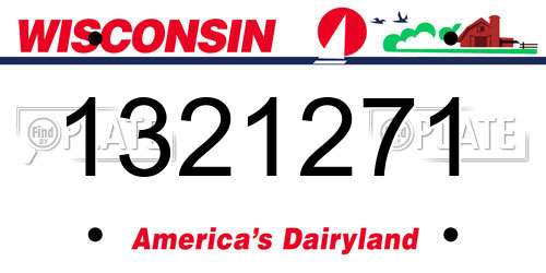 1321271 Wisconsin License Plate
