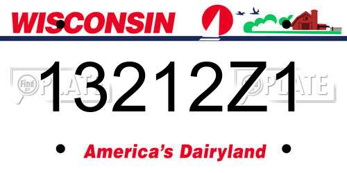 13212Z1 Wisconsin License Plate