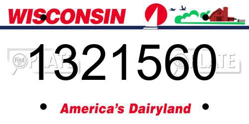 1321560 Wisconsin License Plate